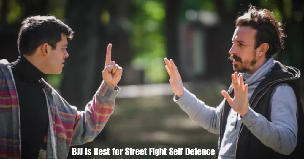 BJJ teaches effective self-defense techniques for street fights, helping people protect themselves.