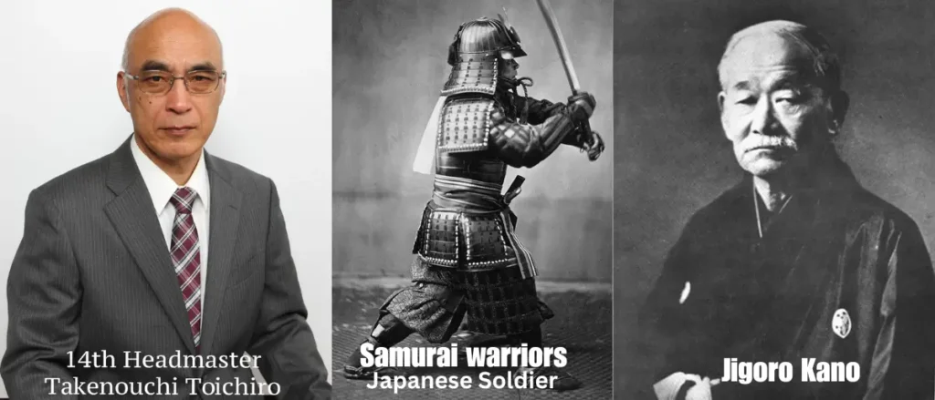 Hisamori Takenouchi started the first jiujitsu school in 1532, Samurai warriors the Japanese soldier and Jigoro Kano the judo and jiujitsu expert