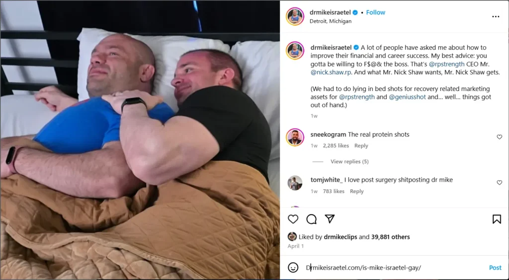 Mike Israetel and Nick Shaw are lying in bed together - Is MIike Israetel Gay