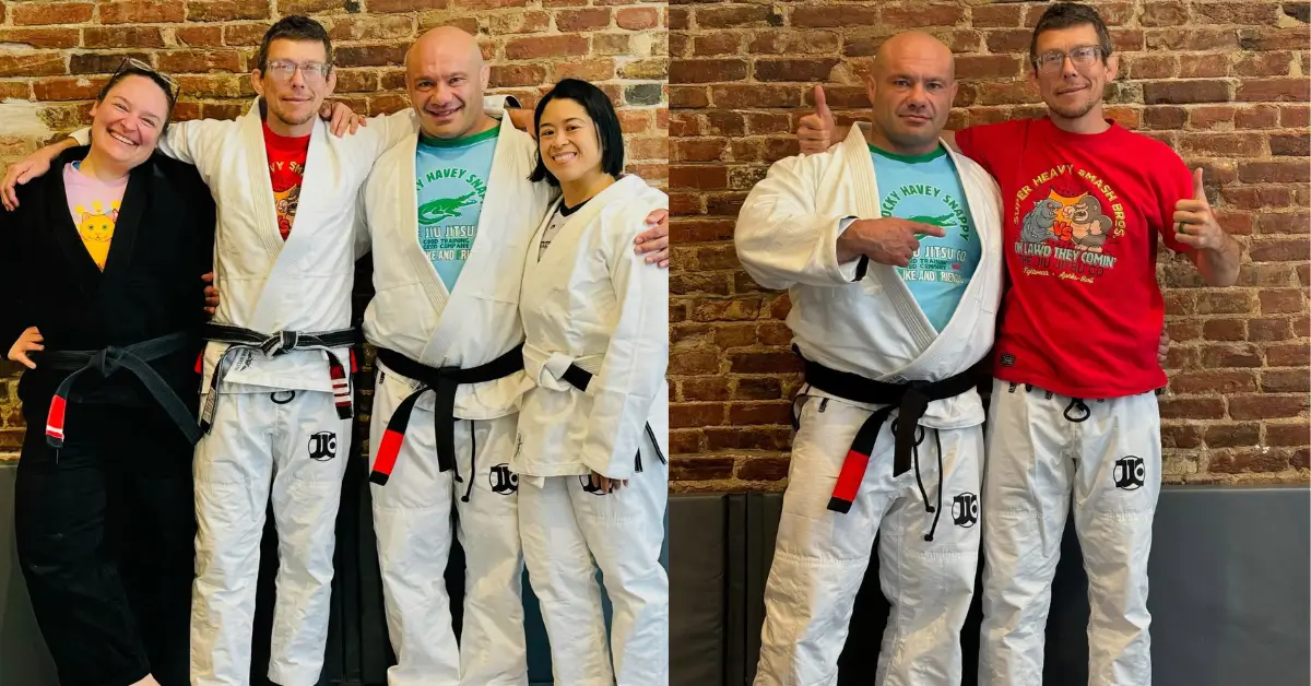 Mike Israetel, Josh Vogel, Christle Guevarra, and The Jiu-Jitsu Company Team Member