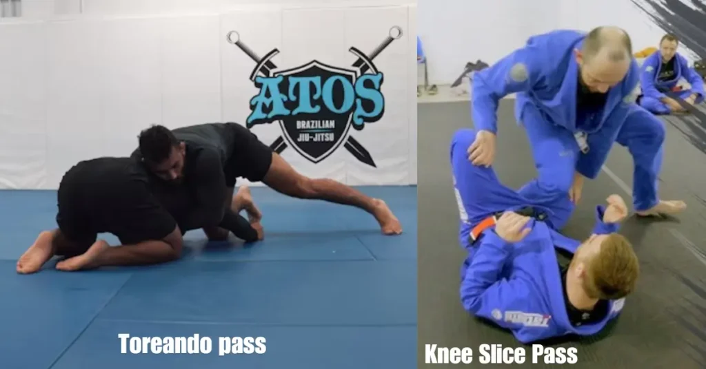 Toreando pass and Knee slice pass in BJJ white belt techniques